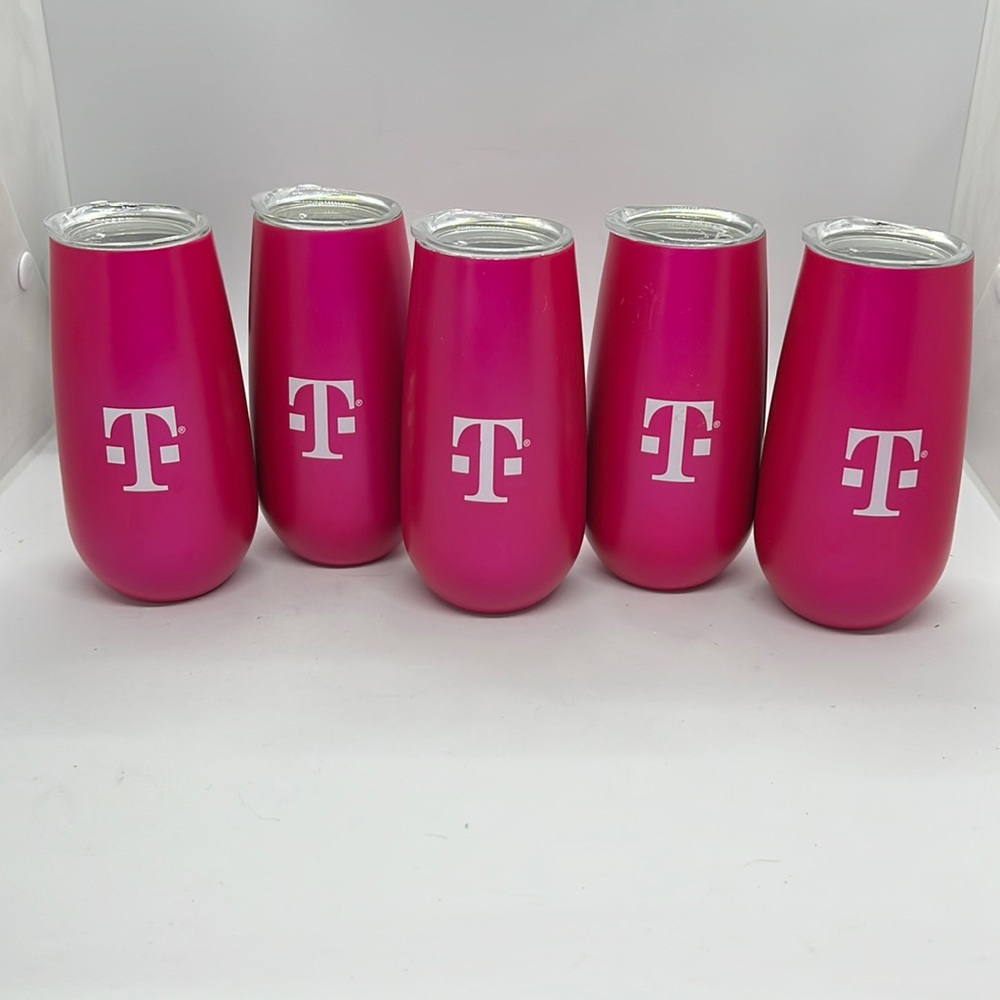 T-Mobile Magenta Drink Traveler Tumblers Set of 5